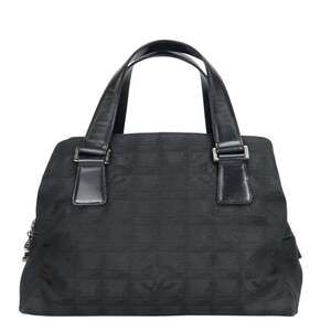 CHANEL Black Leather Logo Bag